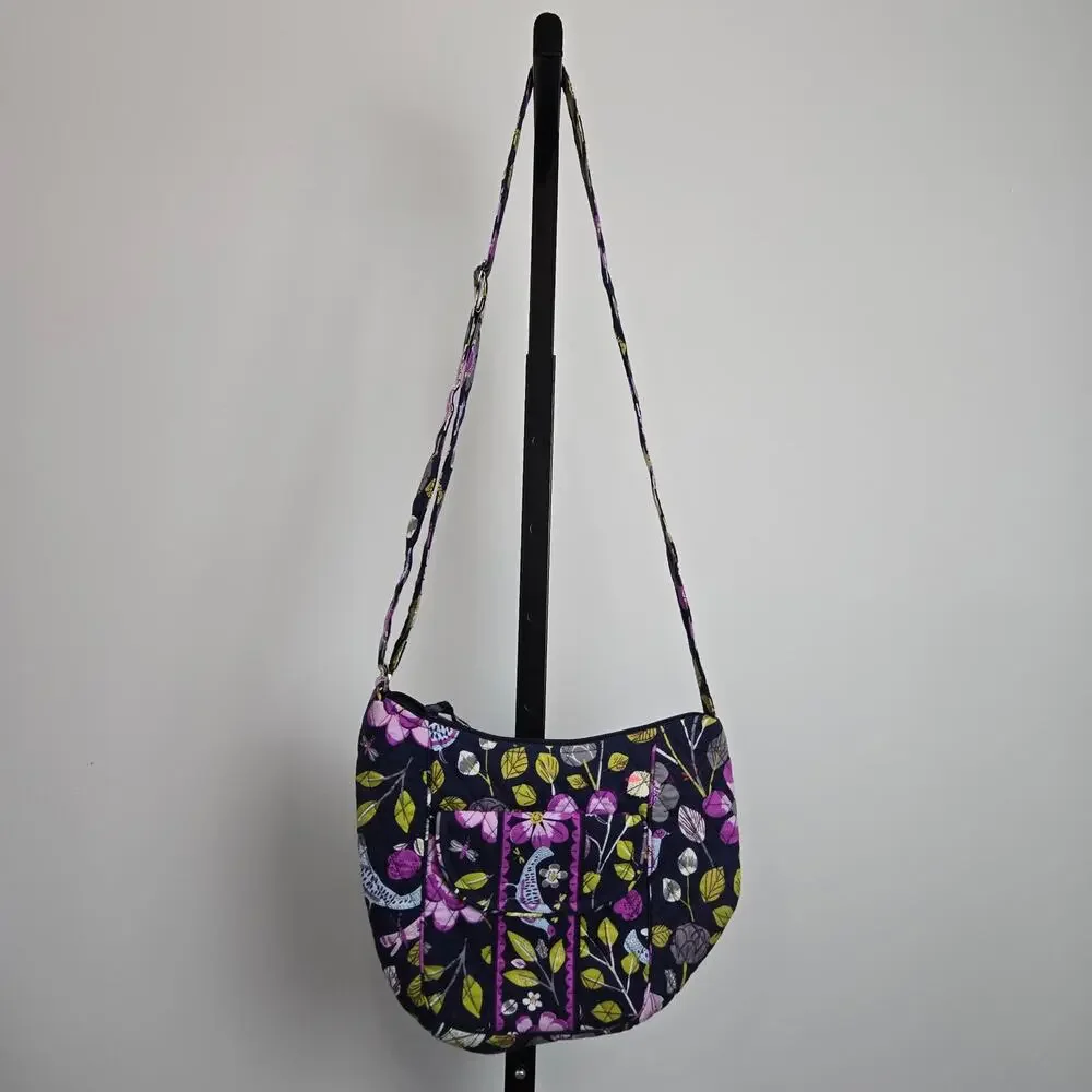 Vera‎ Bradley Shoulder Bag Satchel Purse Quilted Nightingale Boho Purple Floral